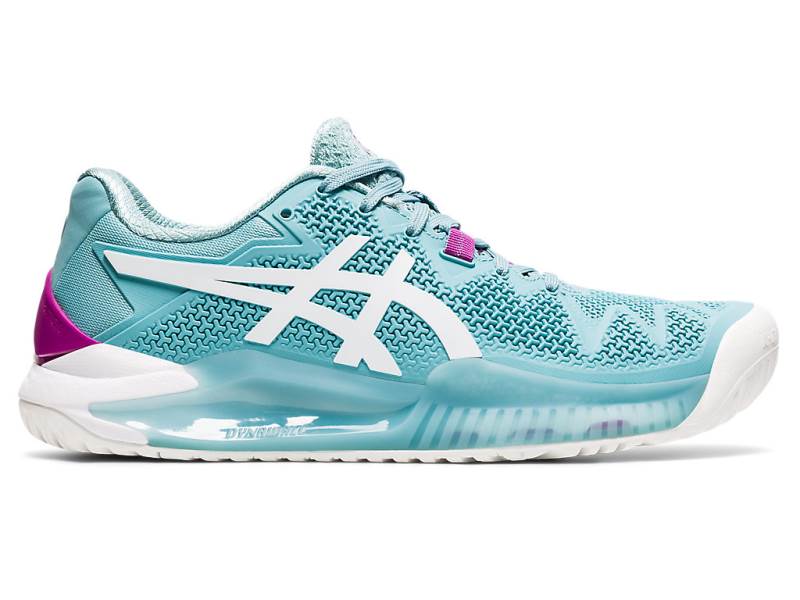 Sapatilhas Tenis Asics GEL-RESOLUTION 8 Wide Mulher Turquesa, 7576A448.775